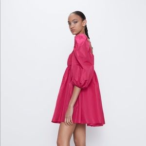 SOLD Zara Pink Dress with Balloon Sleeves